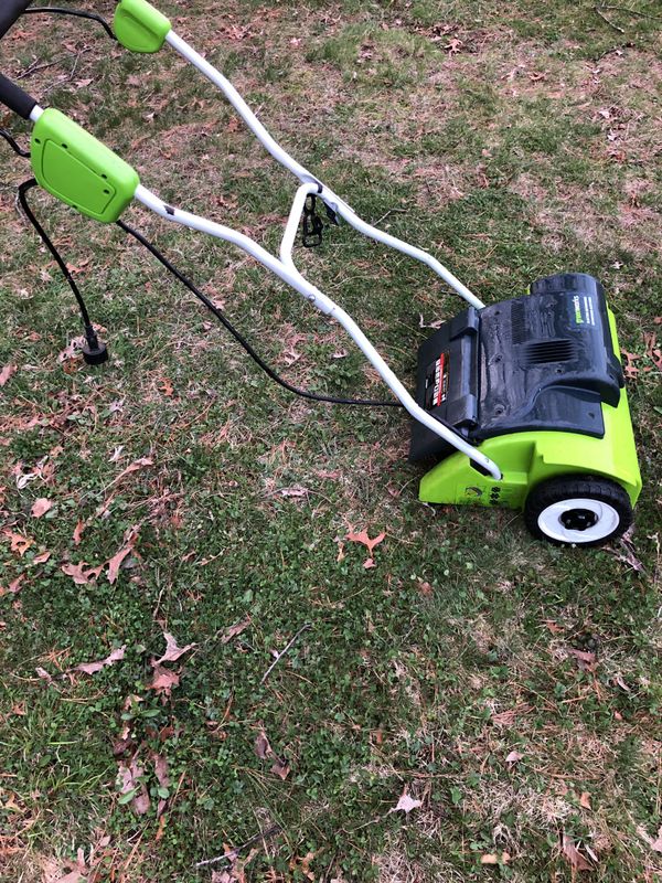 Greenworks 14 Inch Corded Dethatcher For In Natick Ma Offerup Greenworks 14 Inch Corded Dethatcher