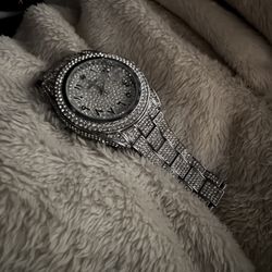 Men's Silver and Grey Watch