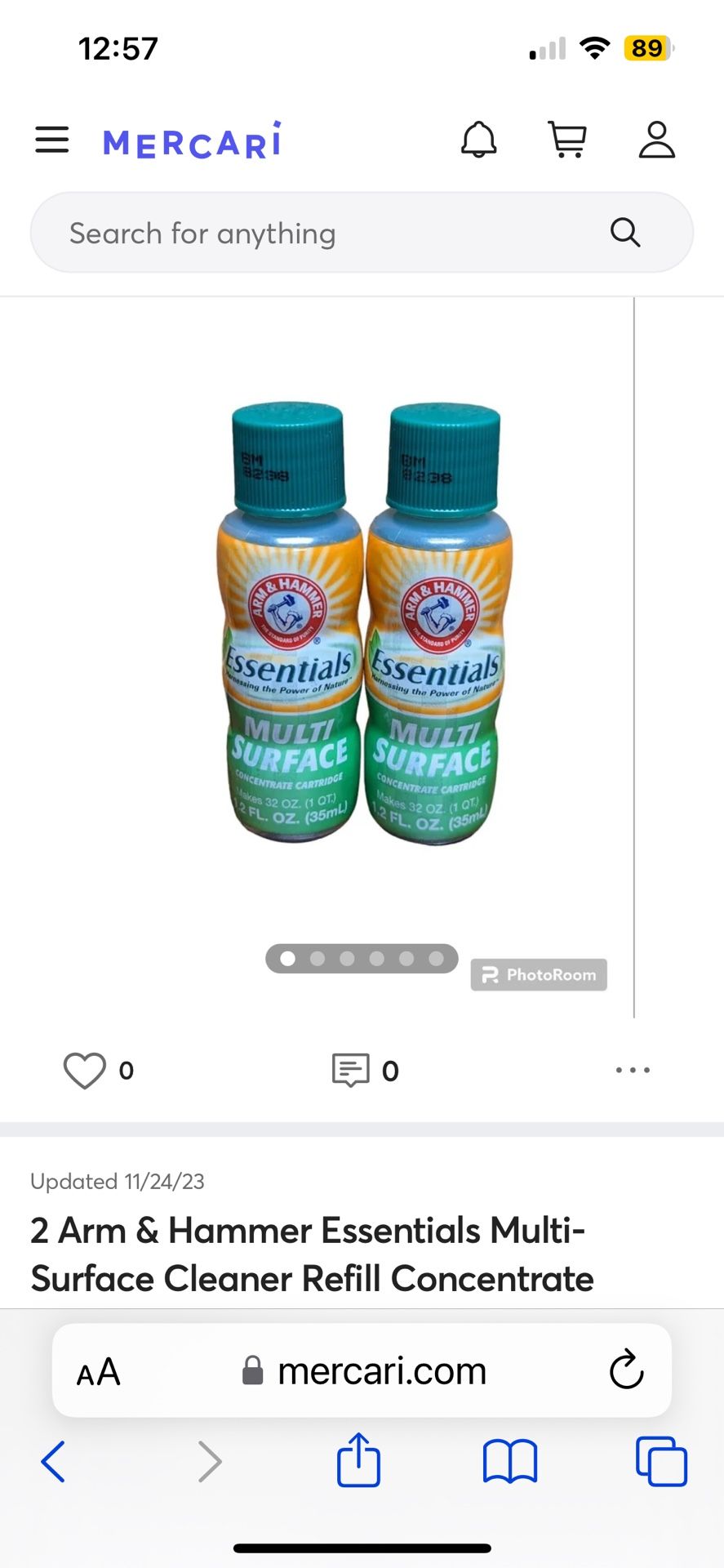 2 Arm & Hammer Essentials Multi-Surface Cleaner Refill Concentrat