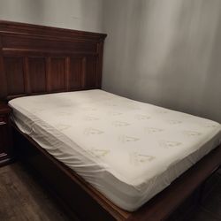 Paneled Wood Queen Bed Frame 