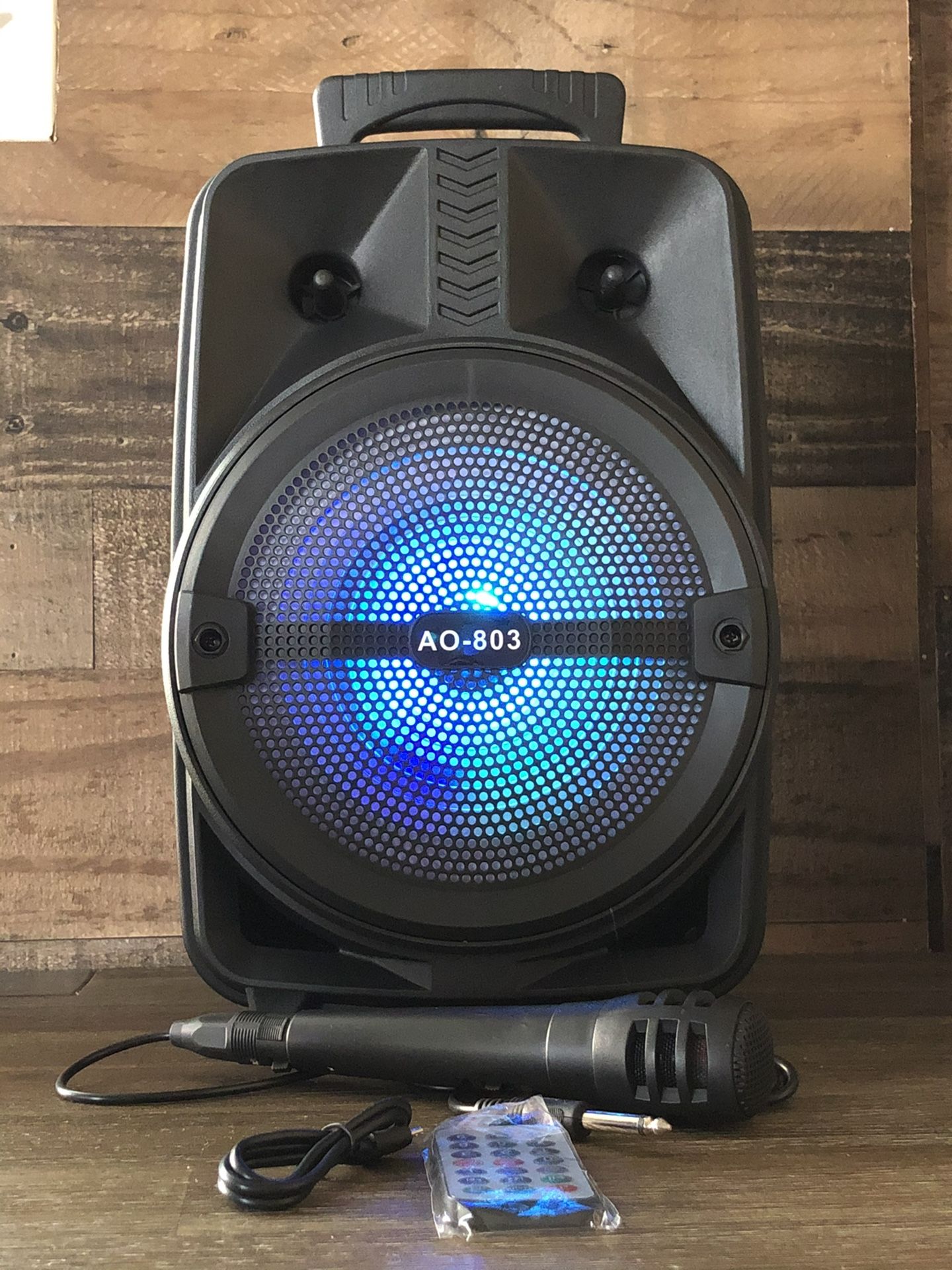 8” Bluetooth Rechargable Karaoke Speaker Keus With Microphone And LED Display