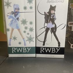 Three Zero figures rwby weiss schnee and Blake belladonna