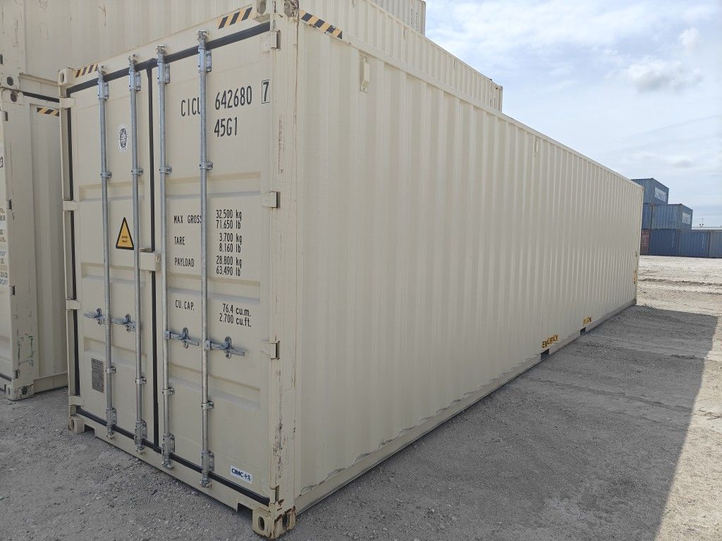 NEW 40HC Beige One Trip Shipping Containers For Sale