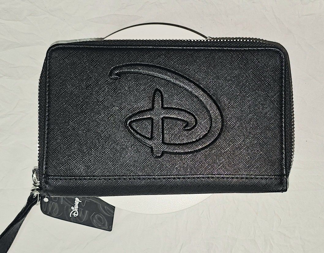Disney Signature D Embossed Zip Wallet