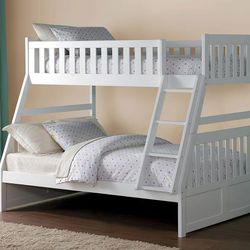 Brand New White Twin Full Bunkbed