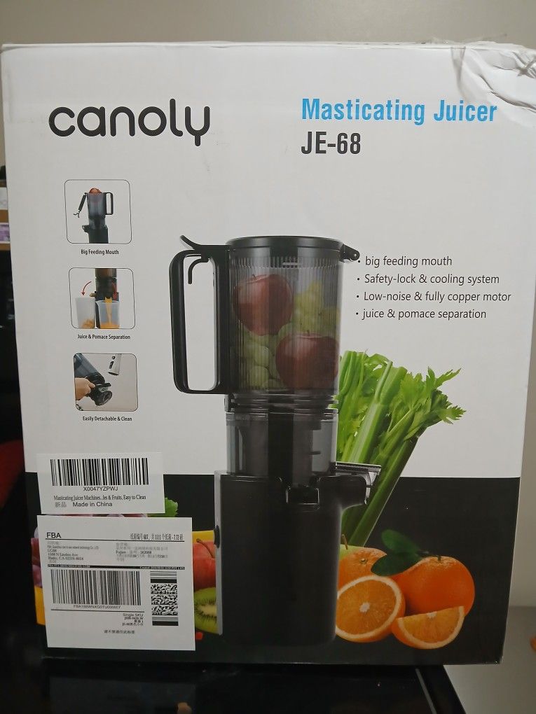 Canoly juicer, brand new open box