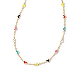 Kendra Scott Haven Heart Gold Strand Necklace in Multi Mix