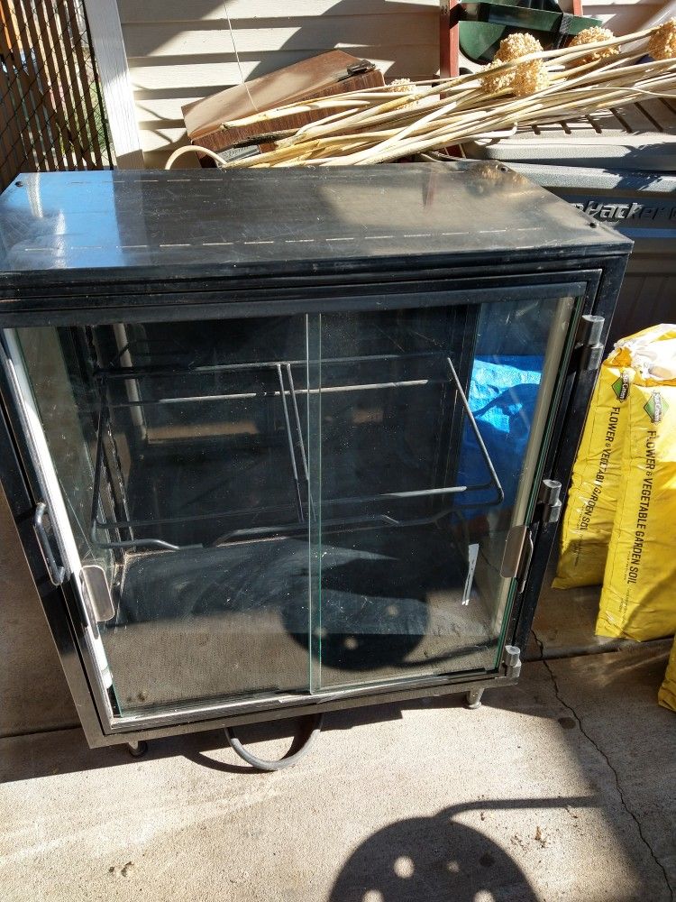 Display Case With Lighting, Main Opening Door, And Sliding Glass Doors Older Starbucks Pastry Case