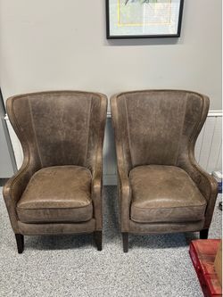 Leather Chairs-Massoud Brand Pair