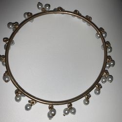 Vintage Brass & Beaded Bangle
