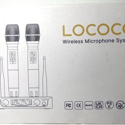 NEW BEST SET🔥 Lococo Dual Wireless Microphone System Handheld Pair Black Mics with Receiver For Party Wedding Music Sound Karaoke Audio Equipment 