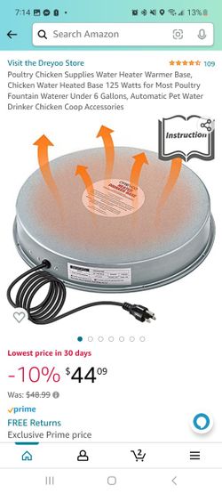 Poultry Chicken Supploes Water Heater Warmer Base. Chicken Water Heater Base Fountain Water Under 6 Gallons