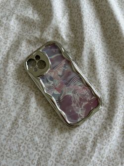 Butterfly iPhone Case Silver Wavy Edge