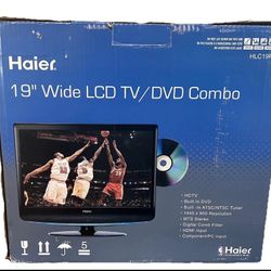 Haier HLC19R LCD TV DVD Combo Video Gaming Games Television Remotes New