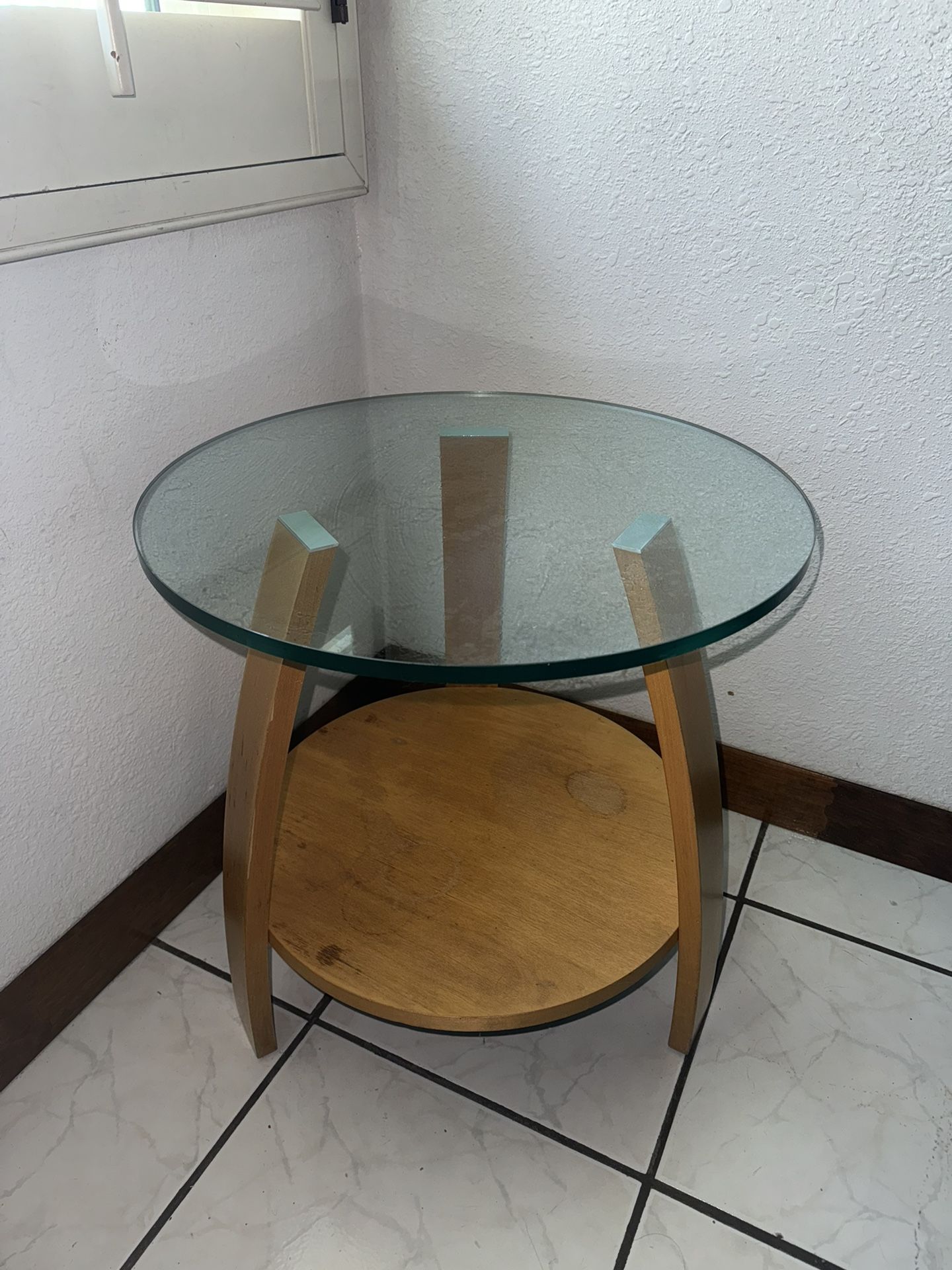 Glass side table