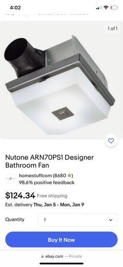 New Bathroom Vent Fan