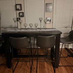 7 Piece High Table And Stool Dining Set