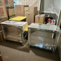 Large mirrored nightstands