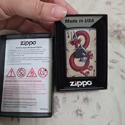 Zippo Dragon Ace Design Black Matte Pocket Lighter