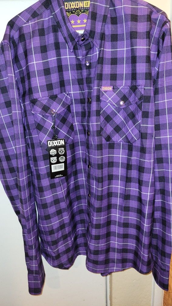 Dixxon Flannel Co Limited Edition "Purple Heart Merit"- Men's Large Tall With Tags In Bag