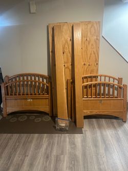 Bunk Bed Set - Finished Oak Wood