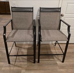 Outdoor Patio Bar Height Chairs Set of 2