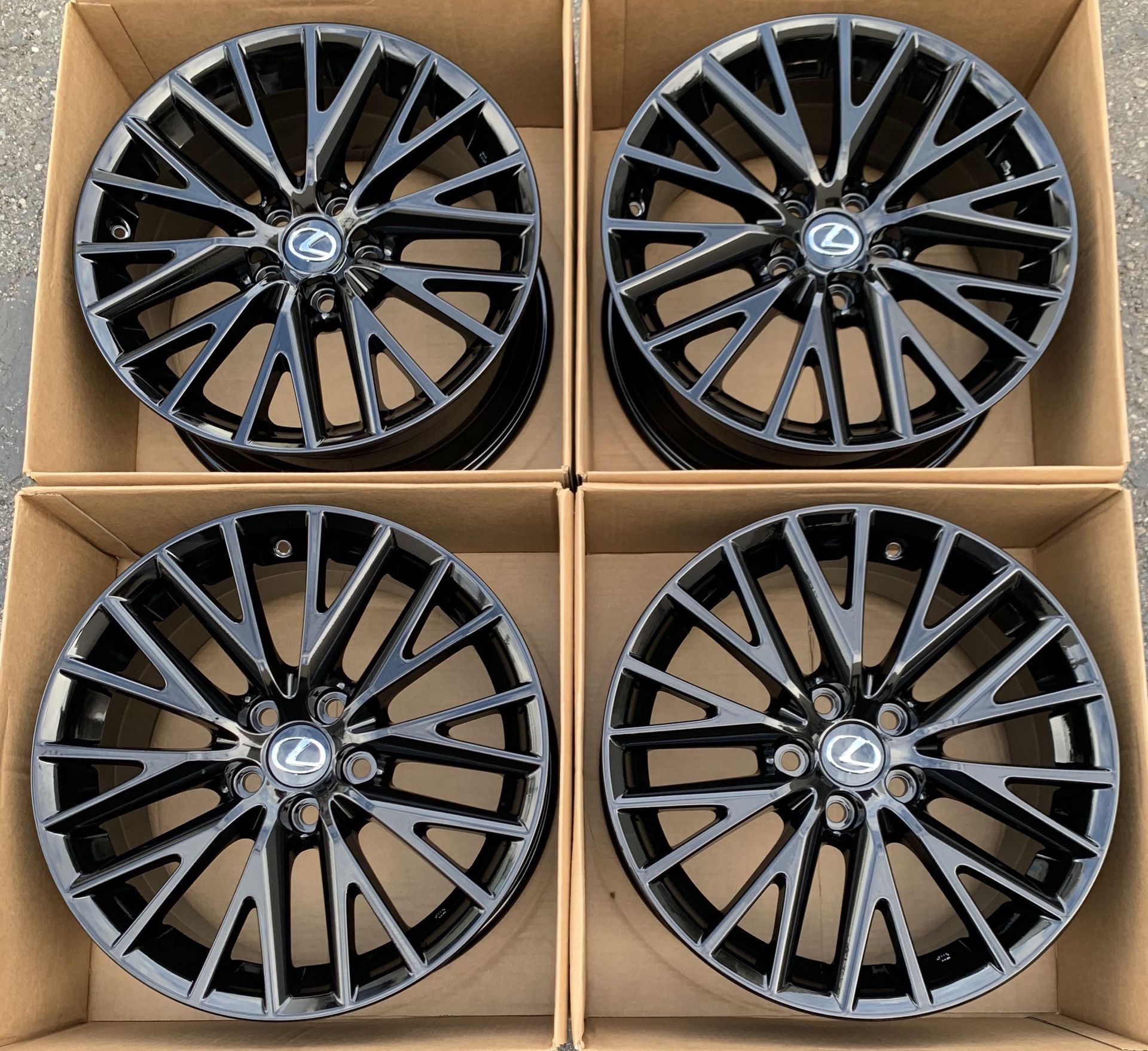 18” Lexus IS250 factory wheels rims gloss black new staggered