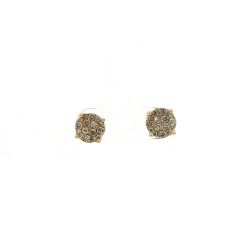 Ladies 10k Yellow Gold 1/2ctw Diamond Cluster Earrings 11057751