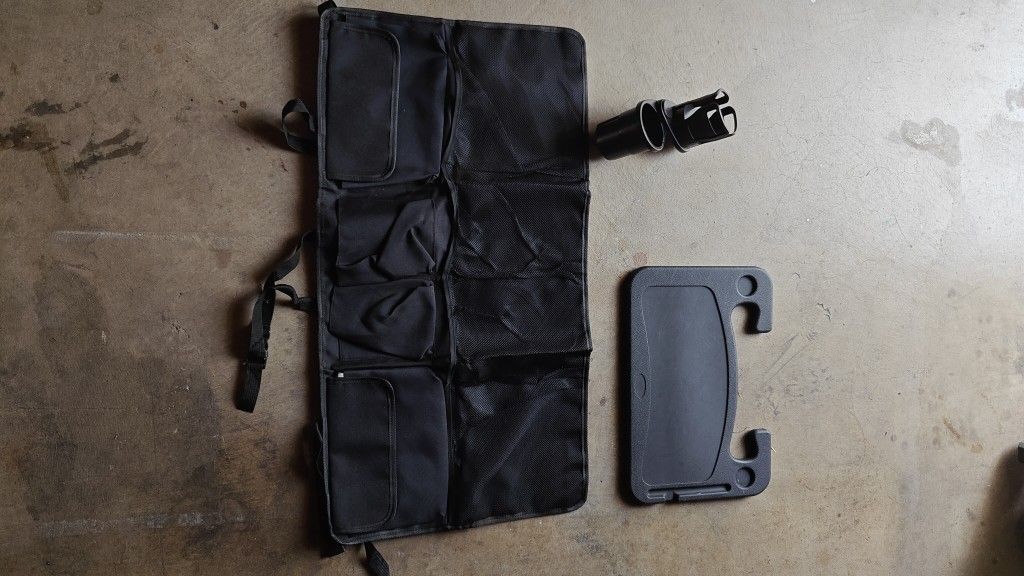 Practical three-piece car set, Include Car Cup Holder Expander,2 in 1 Car Steering Wheel Desk,
Car seat back storage bag