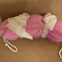 Bath pouff belange back scrubber