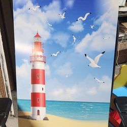 beach artwork printed in metal 