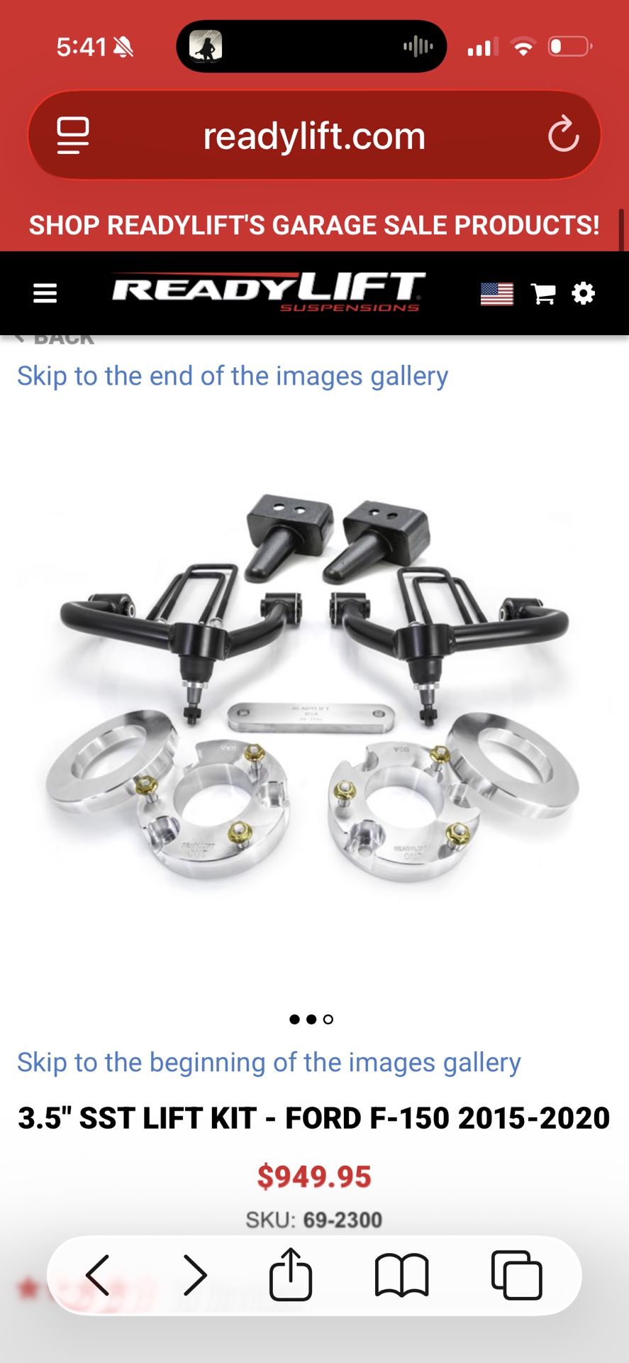 Ford F150 2015-2020 3.5” Lift Kit