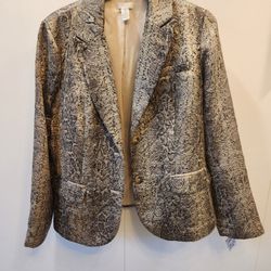 Chico's Neutral Snakeskin Blazer