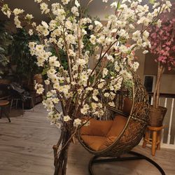 9bft Tall White Cherry Blossom Faux Tree
