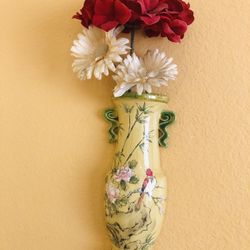Wall Vase Pair Hand Painted Pattren