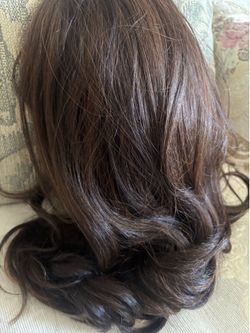 Brown long wavy synthetic wig #wavyhair
