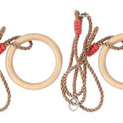 Wooden Gymnastics Rings Fitness Equipment for Children Indoor Outdoor Wood Swing Rings