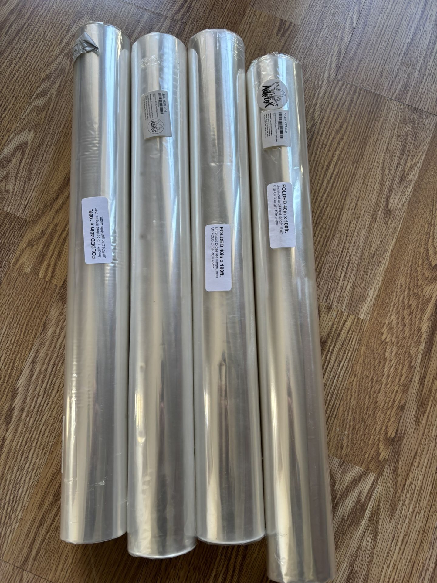 4pk Clear Cellophane Rolls 40inx100ft (folded 20") EASTER Gift Basket Wrapping