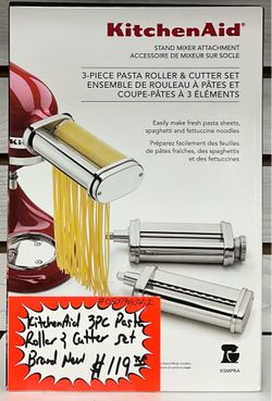KitchenAid 3pc Pasta Roller & Cutter Set Brand New