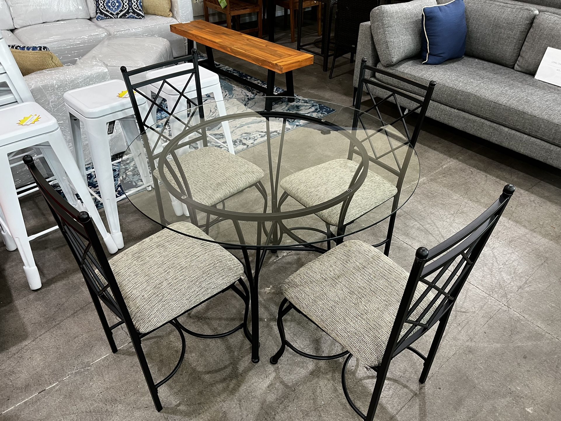 Glass 5pc Dinning Table