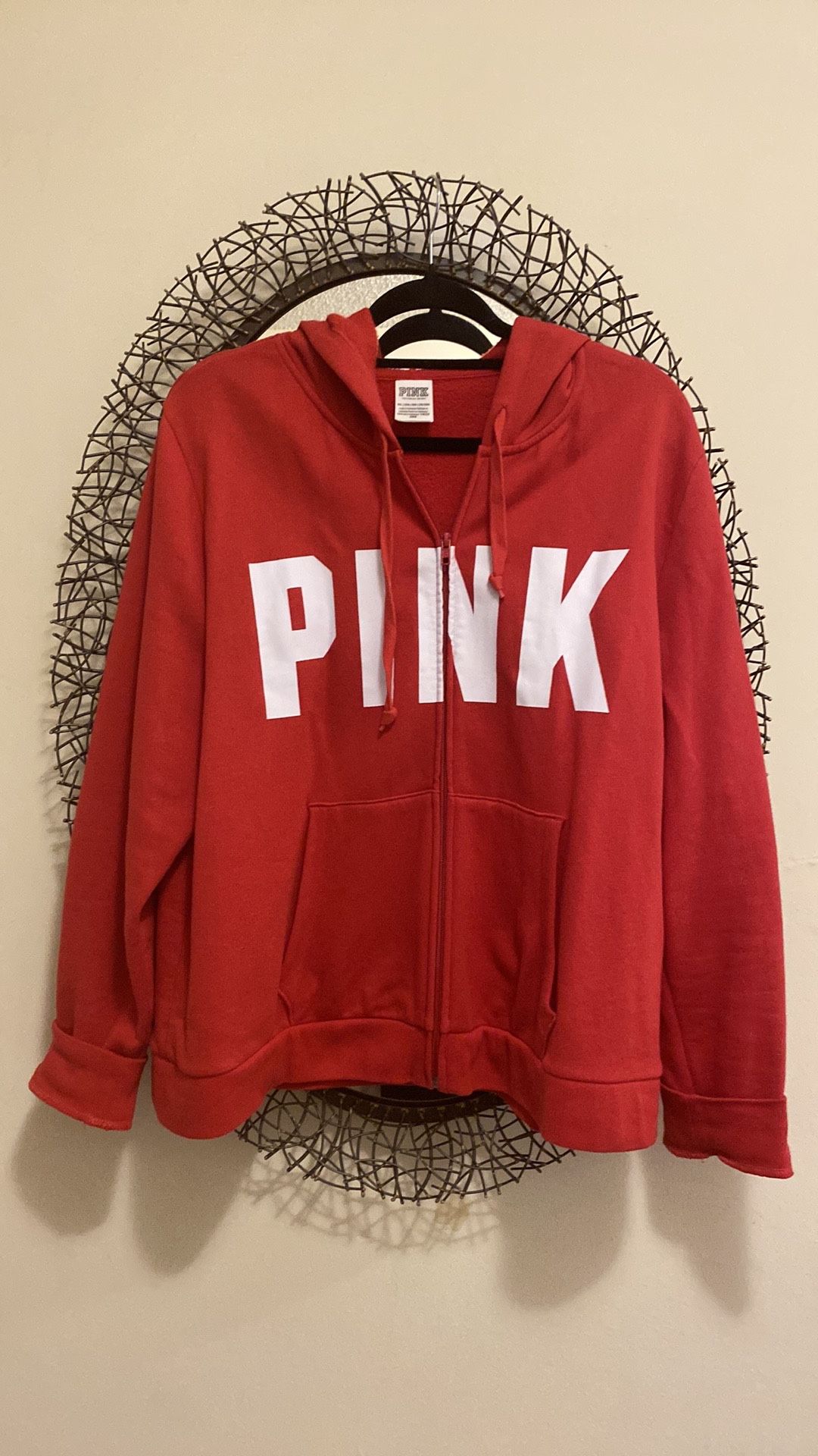PINK By Victoria Secrets Red Zip Up Hoodie XXL