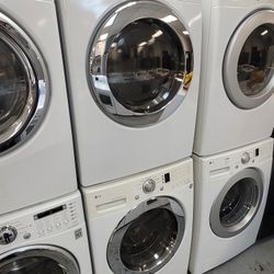 LG Front Loading Washer And Stackable Gas Dryer Set 