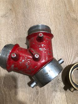 Vintage Dixon Heavy-Duty Fire Hose Siamese Double Clapper Valve Wye Splitting Connection