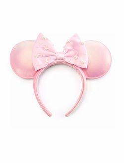 Minnie Mouse Pearled Ear Headband for Adults – Rose Pearl