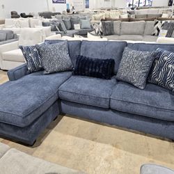BRAND NEW Beautiful Navy Reversible Sofa Chaise  Stylish  &  Modern!