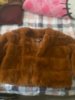 size medium brown fur coat
