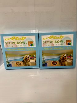 Large Dog Slow Feeder Bowl (2) and Dog Collapsible Bowl (2)