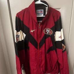 VINTAGE 1996 “50TH ANNIVERSARY “ SAN FRANCISCO 49ERS WITH PATCHES Puffer Jacket 