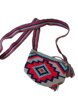 Colorful Handwoven Wayuu Mochila Bag Crossbody Shoulder Hippie Boho Purse Small