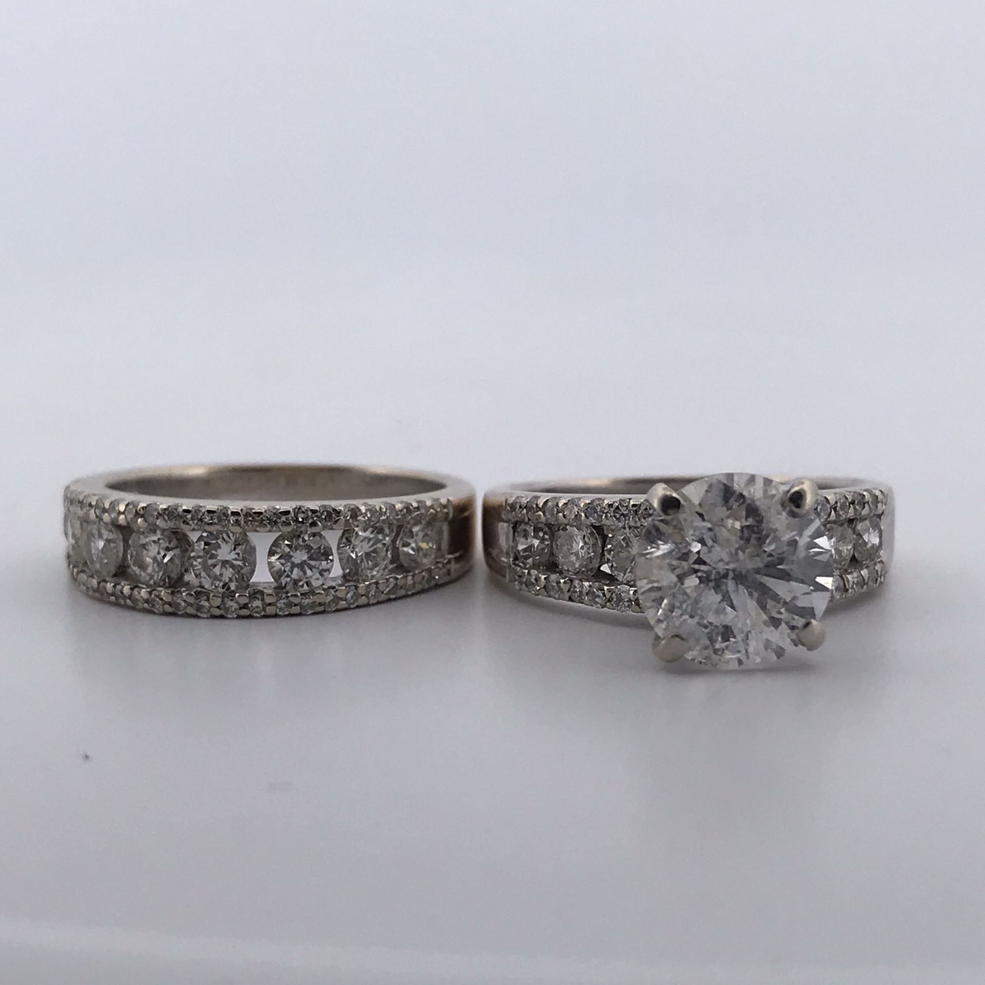 18k White gold 3.80ct diamond ring set size 6.5